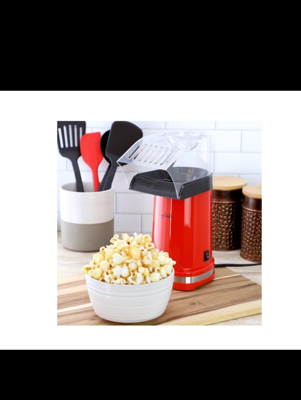 Ash Red Hot Air Popcorn Maker - Turbo Pop Style